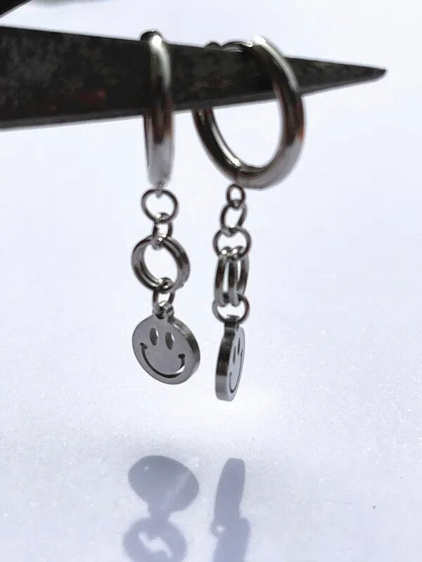 KPOP Stray Kids Hyunjin Drop Hoop Smiley Earrings