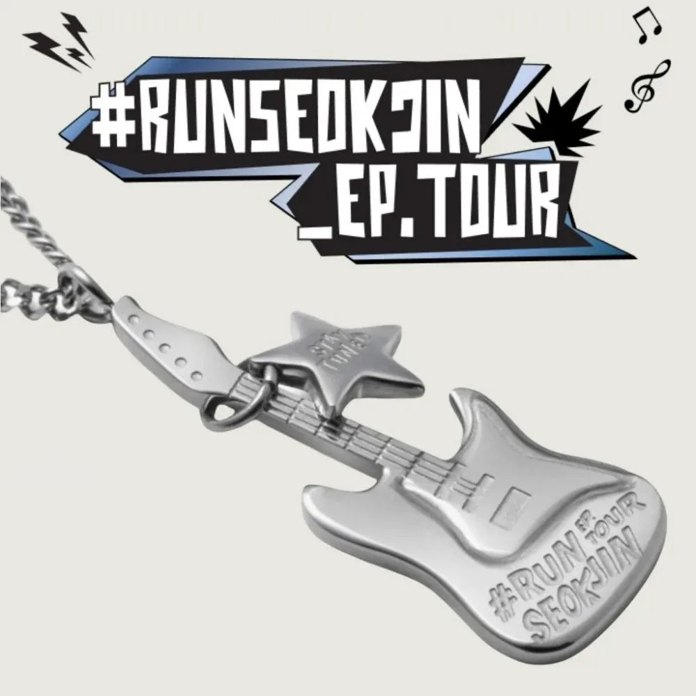 Bangtan JIN RUNSEOKJIN Guitar Charm Necklace
