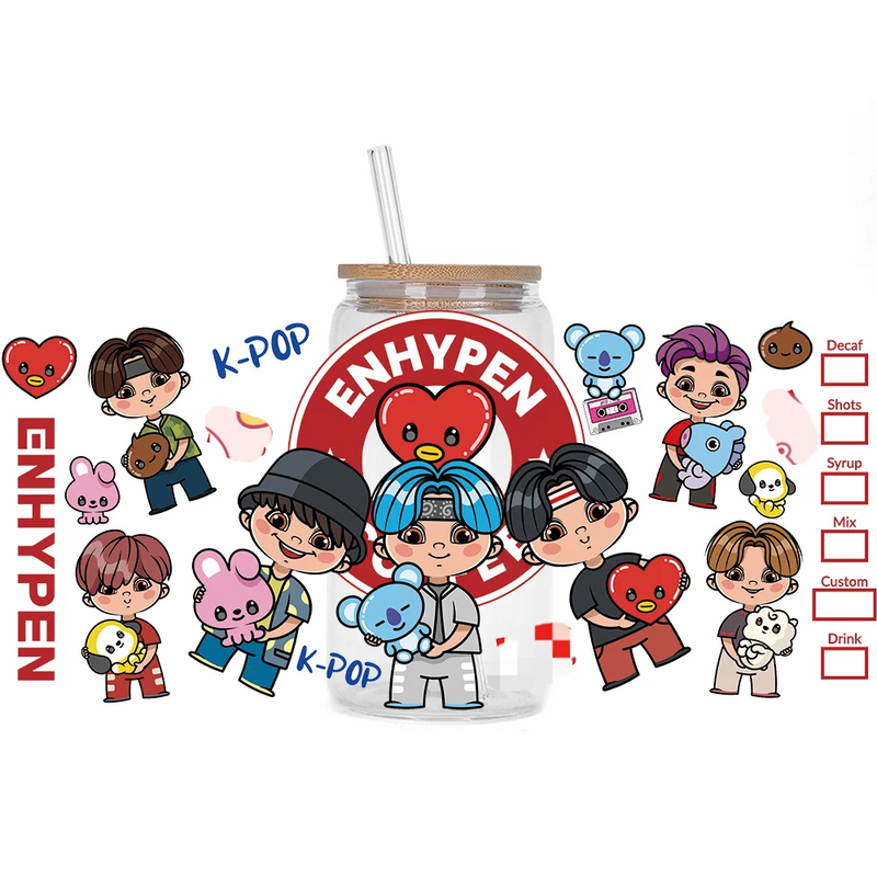 Bangtan Boys Waterproof 3D Stickers for Cups