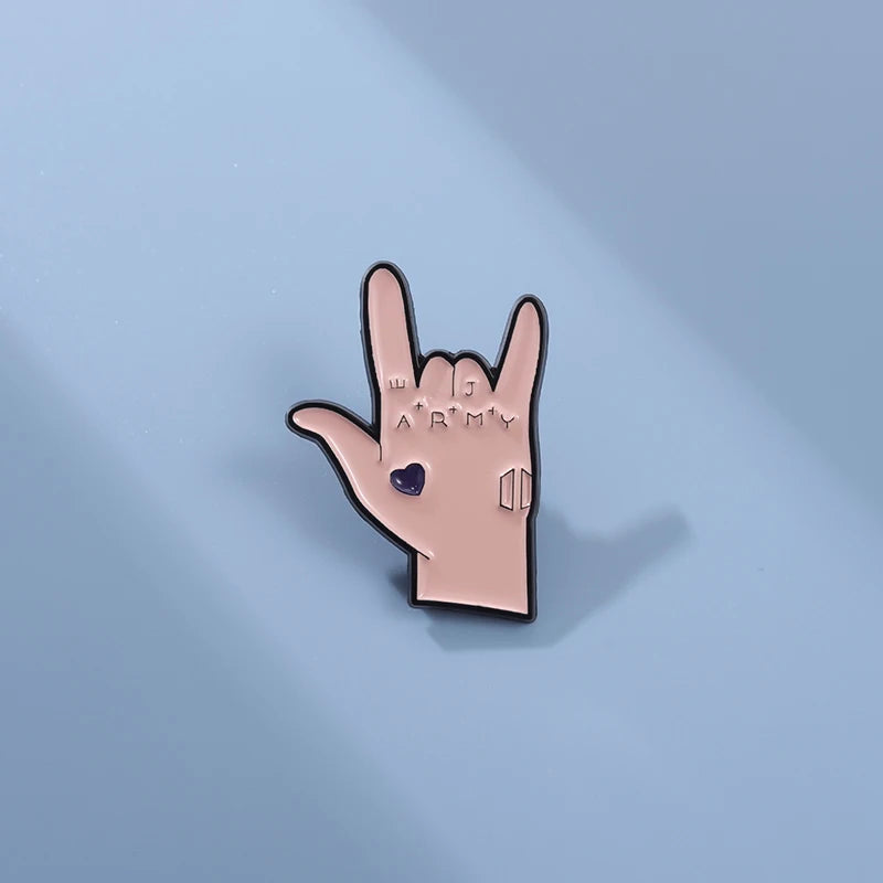 Bangtan Boys JK Hand Enamel Pin Brooch