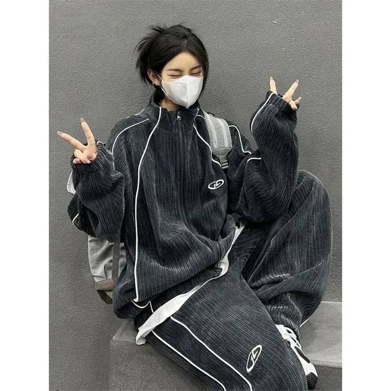 Korean Corduroy Sportswear set