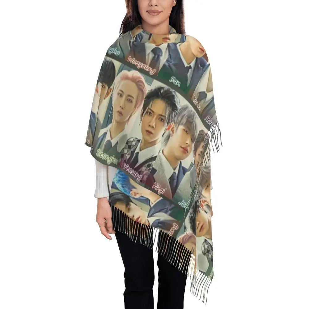 Printed Kpop ATEEZ Logo Scarf