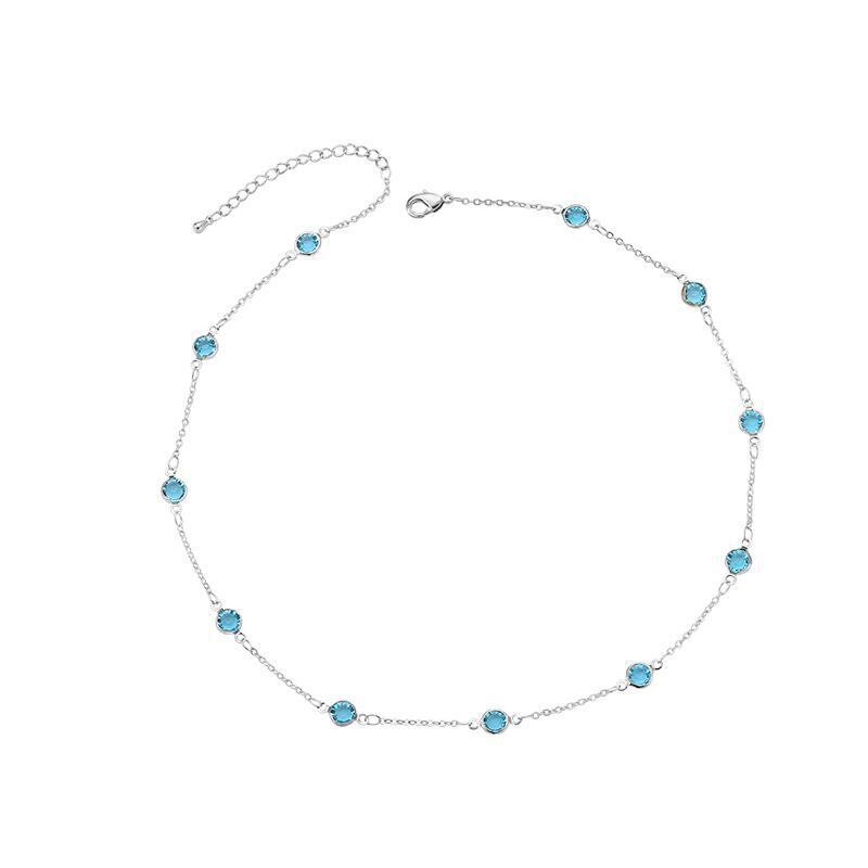 Kpop JIMIN Sea Blue Zircon Necklace