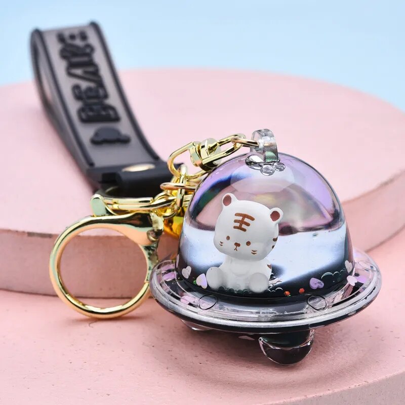 Acrylic Into Oil Tiger Spaceship Keychains