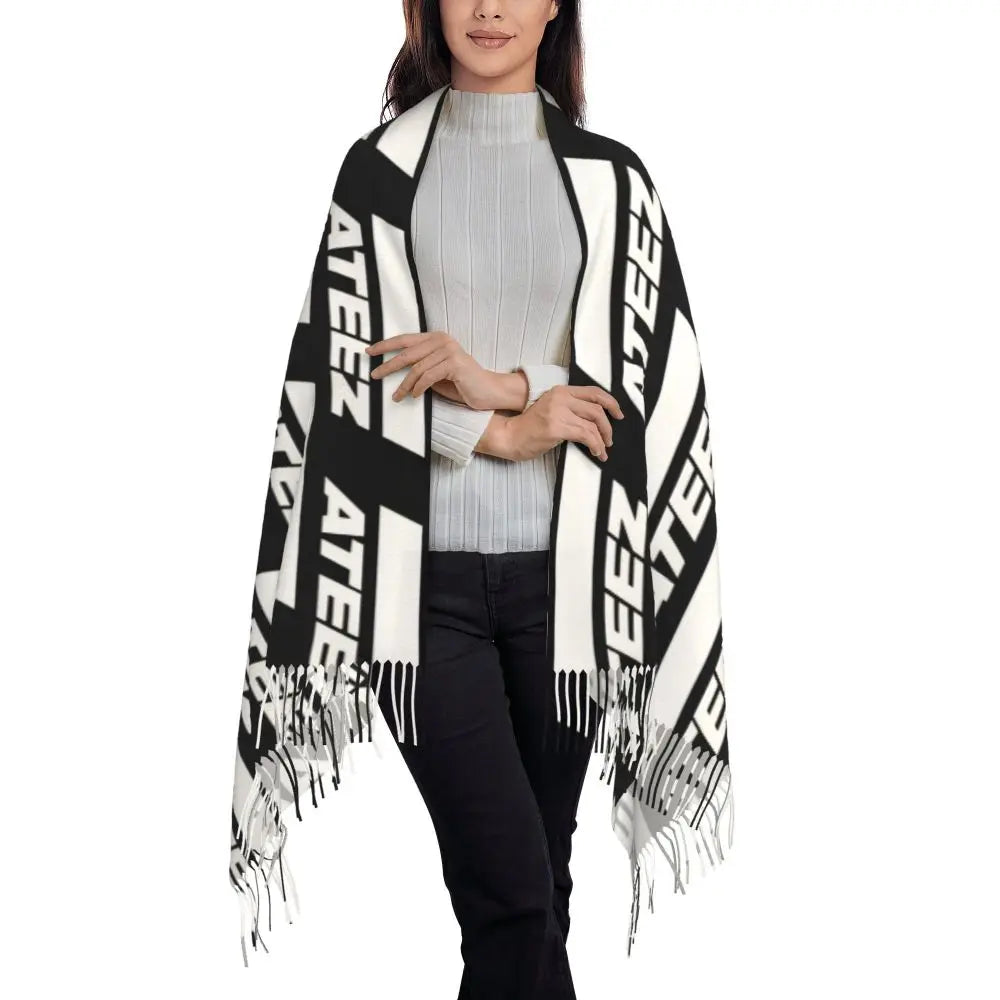 Printed Kpop ATEEZ Logo Scarf