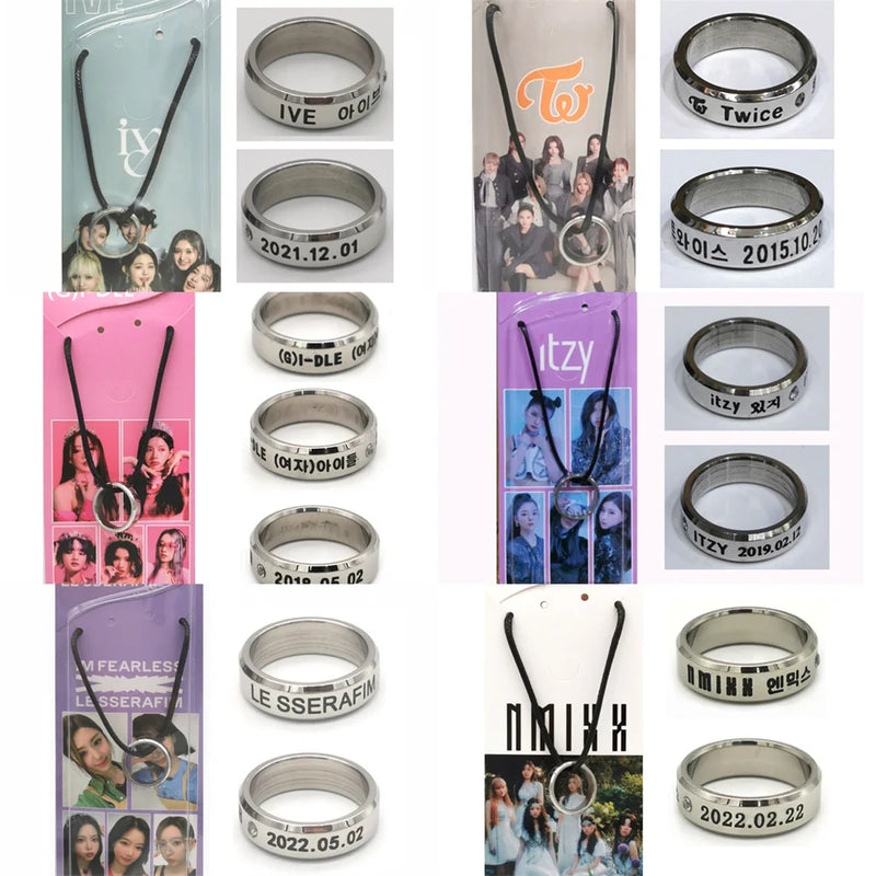 KPOP Random Girl Group Stainless Steel Ring Collection