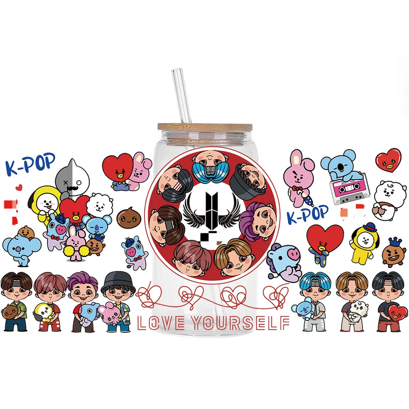 Bangtan Boys Waterproof 3D Stickers for Cups