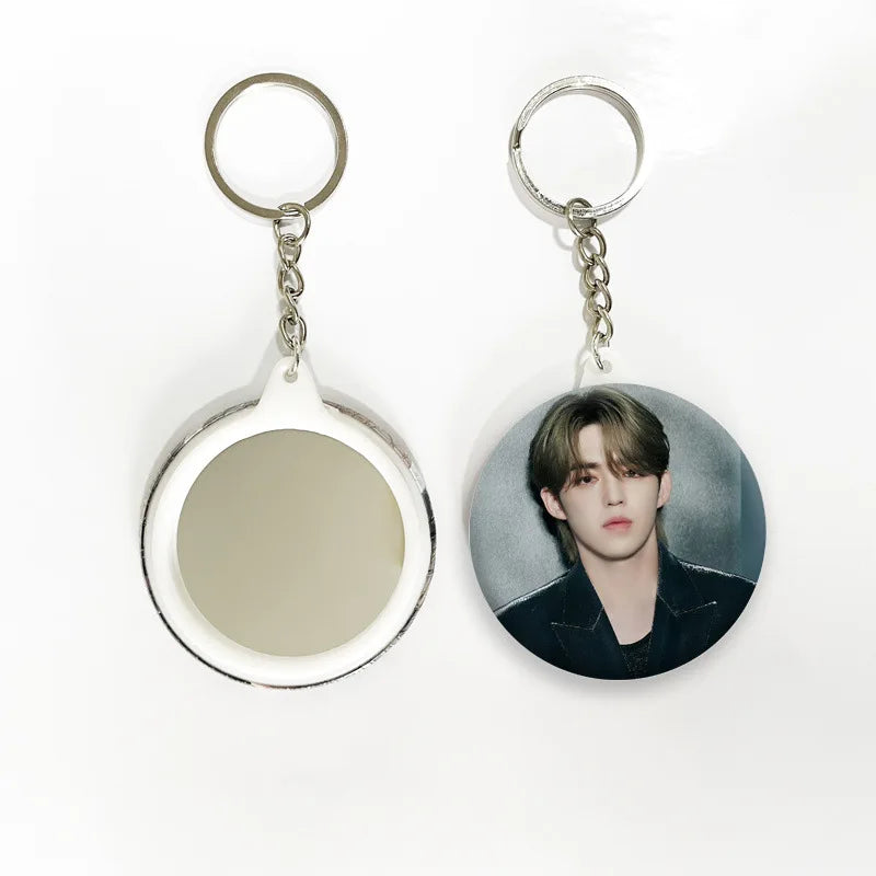 KPOP SVT RIGHT HERE Badge Clips Mirror Keychain