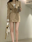 Korean Khaki Dress Set for Women