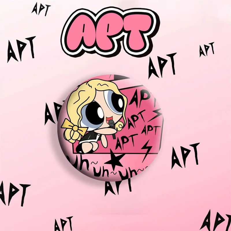 KPOP Rose APT Mirror Keychain Pin Badge