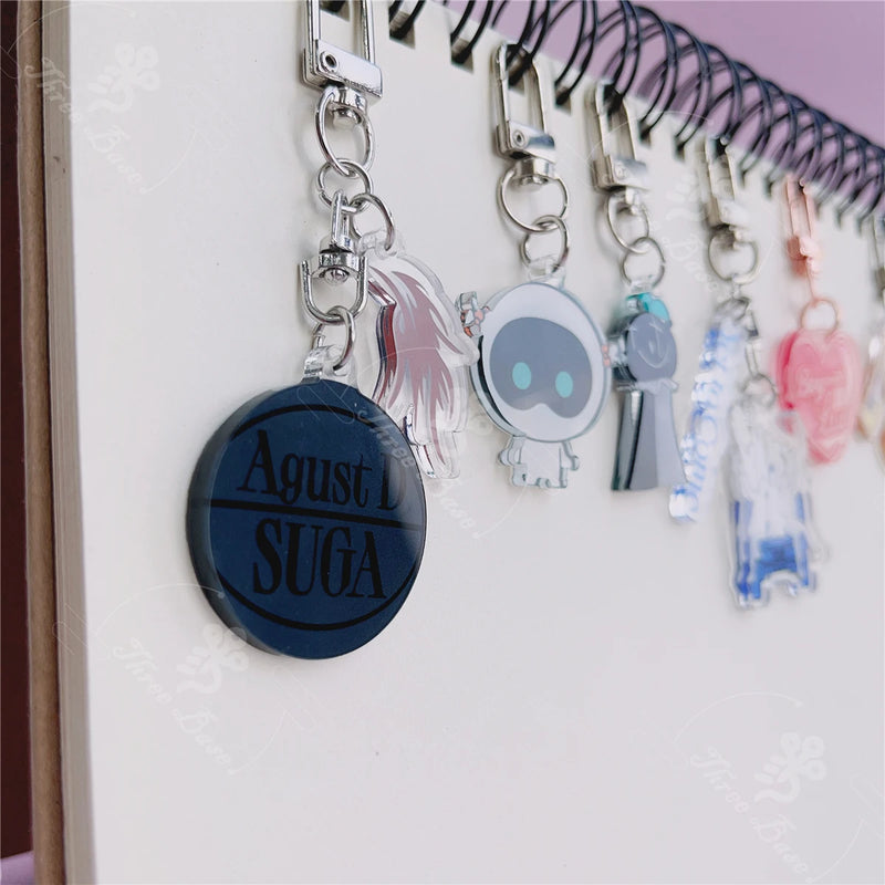 Bangtan Jhope AgustD Cute Acrylic Keyring Keychain