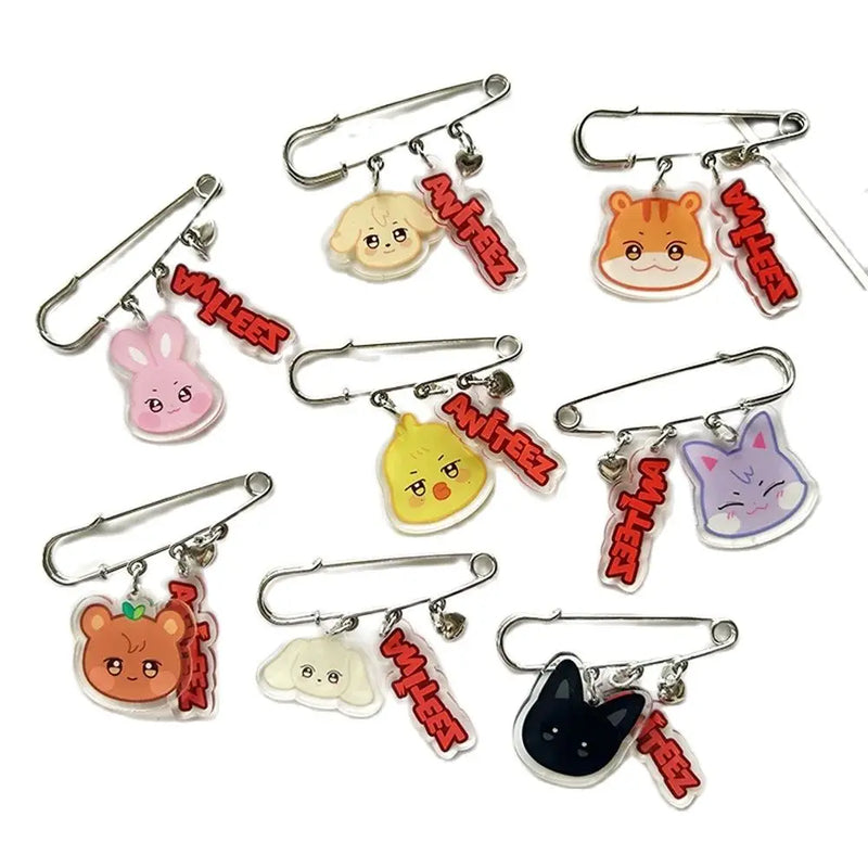 ATEEZ Cartoon Brooch Pins Accessories