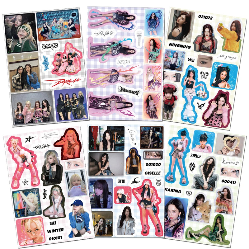 KPOP AESPA Cute Bottle Phone Sticker Collection