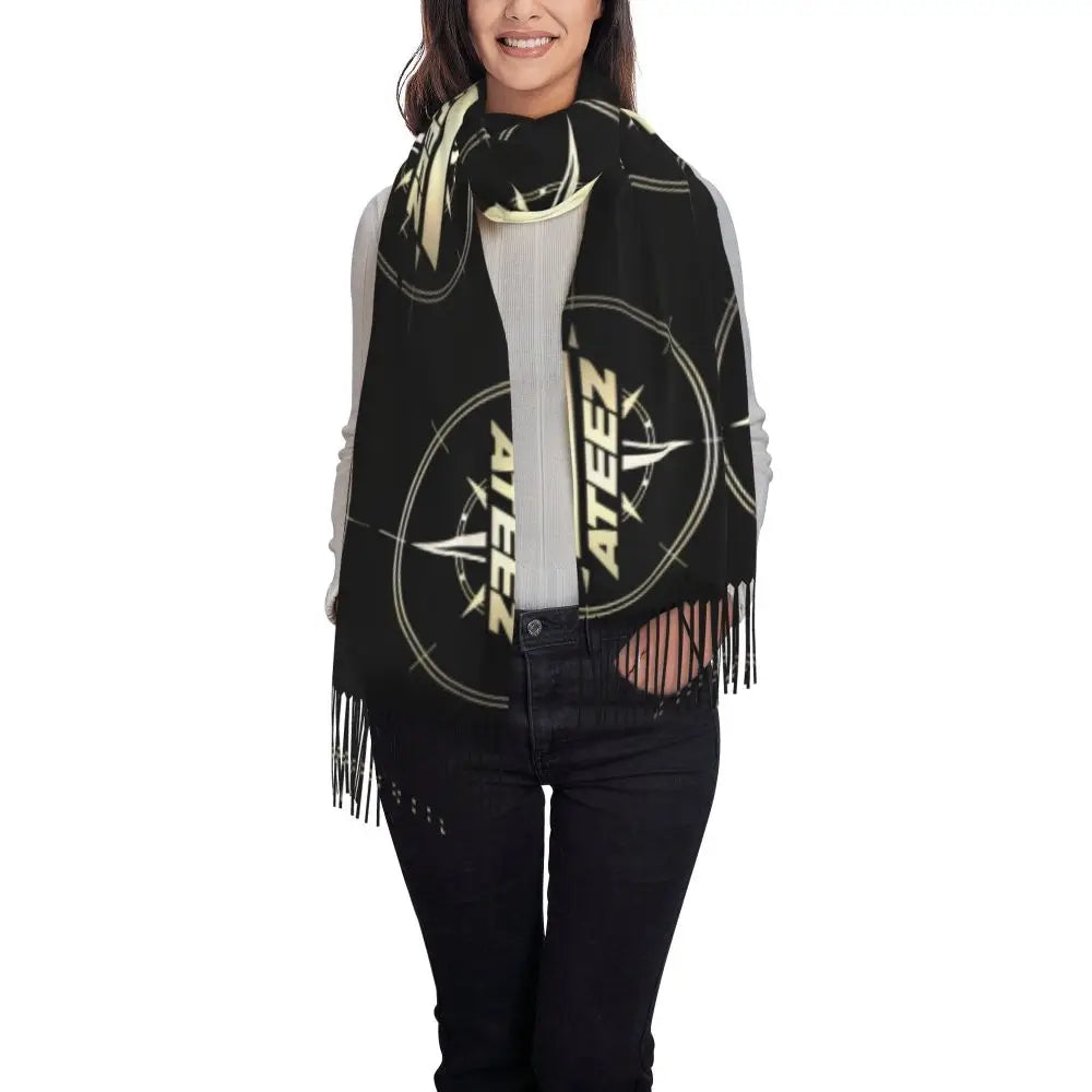 Printed Kpop ATEEZ Logo Scarf
