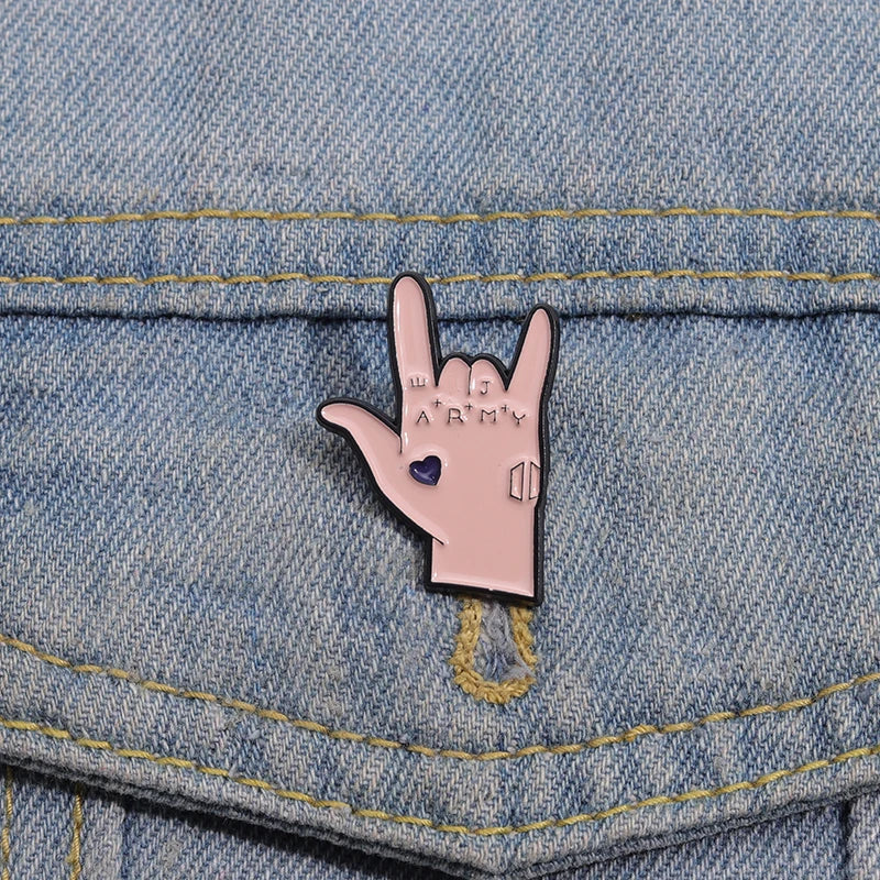 Bangtan Boys JK Hand Enamel Pin Brooch