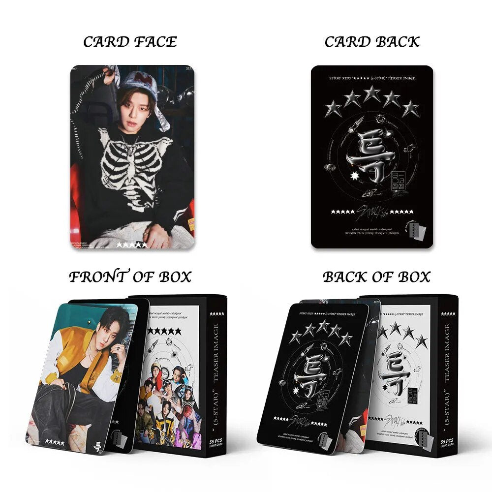 STRAY KIDS NEUES Album 5-STAR Fotokarten-Kollektion 55 Stück/Set