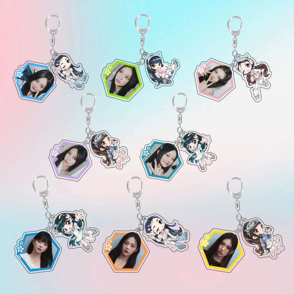 New Jeans Members Face Acrylic Keychain