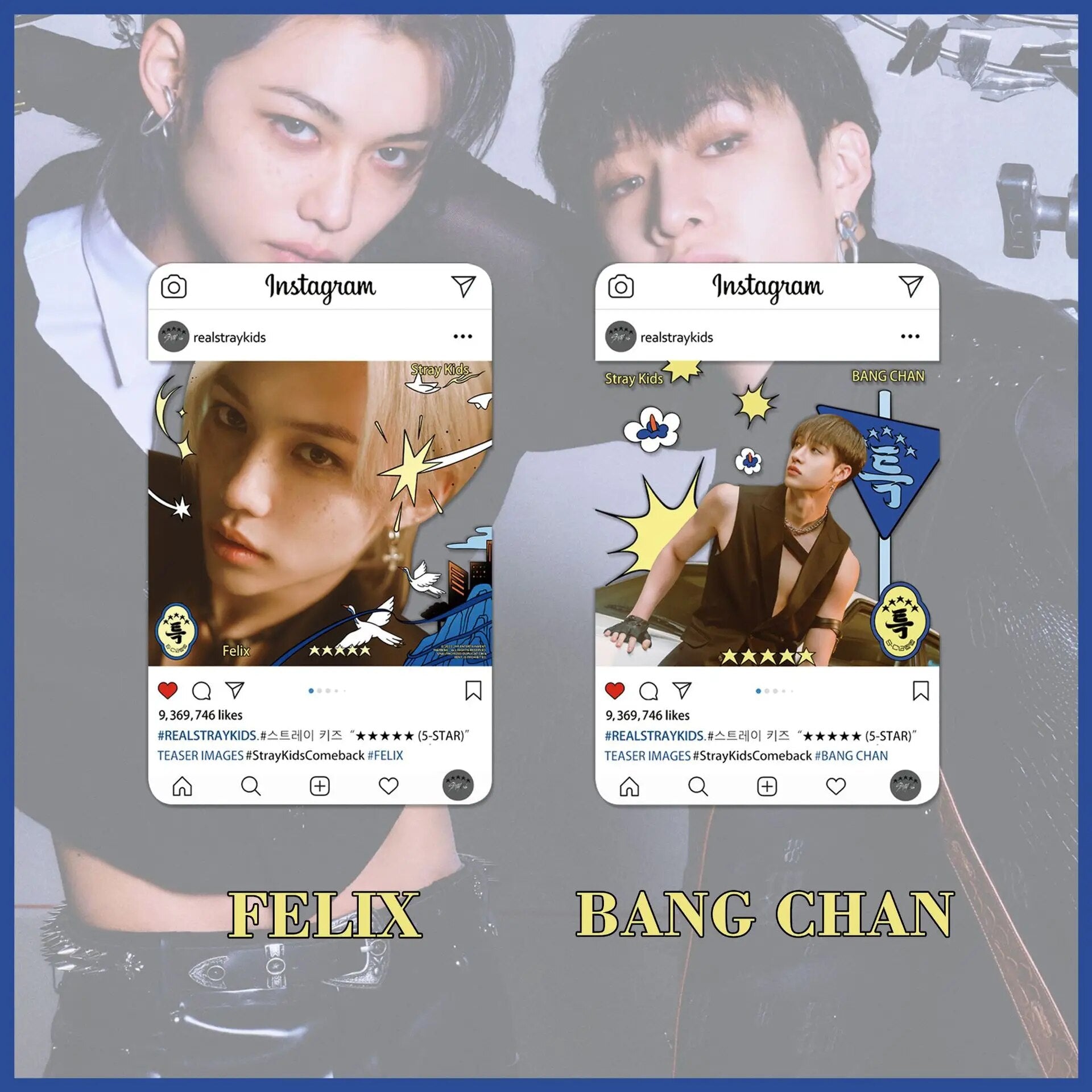 KPOP Stray Kids 5-Star Transparente Fotokarten 8 Stück/Set