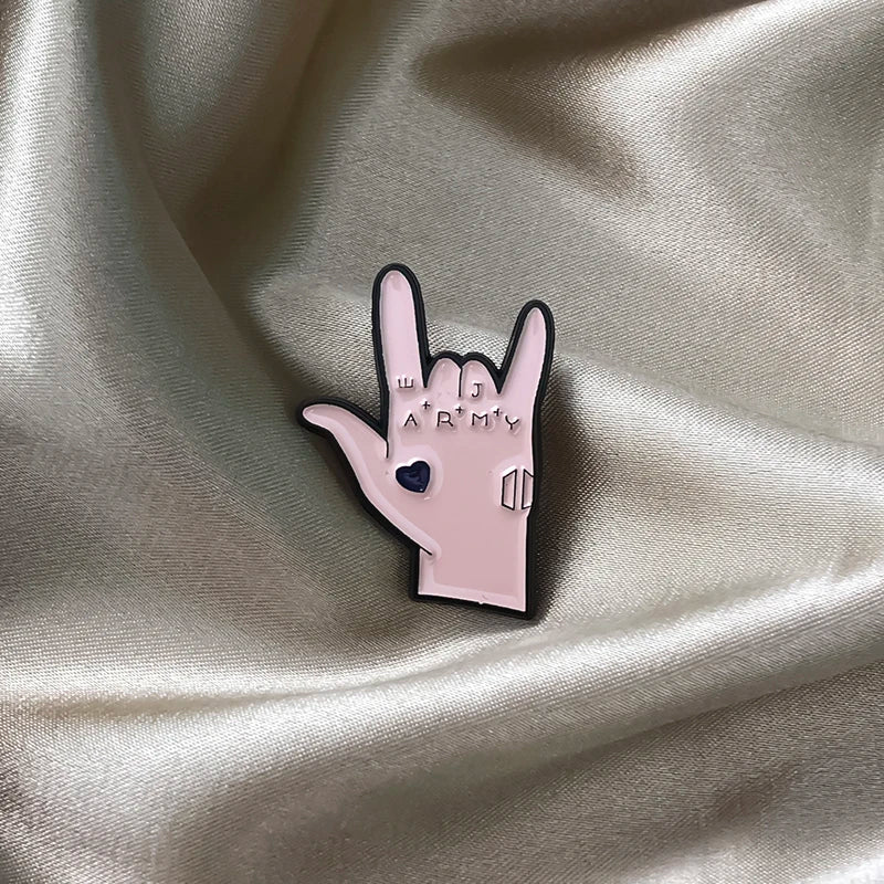 Bangtan Boys JK Hand Enamel Pin Brooch