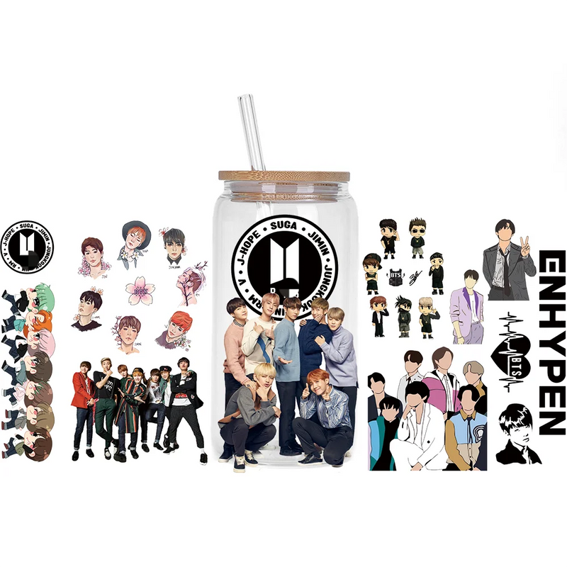 Bangtan Boys Waterproof 3D Stickers for Cups