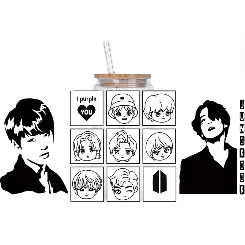 Bangtan Boys Waterproof 3D Stickers for Cups