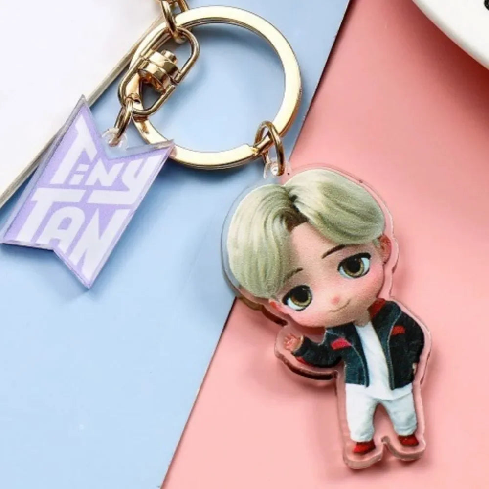 Bangtan Boys Acrylic Cute Cartoons Keychain