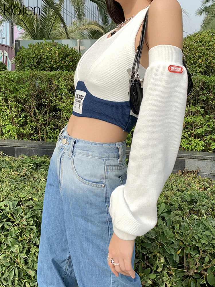Jennie BP Fashion Streetwear Rib Knitted Top