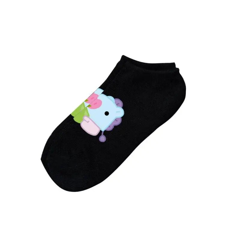 Bangtan21 Short Cute Boat Socks for Women