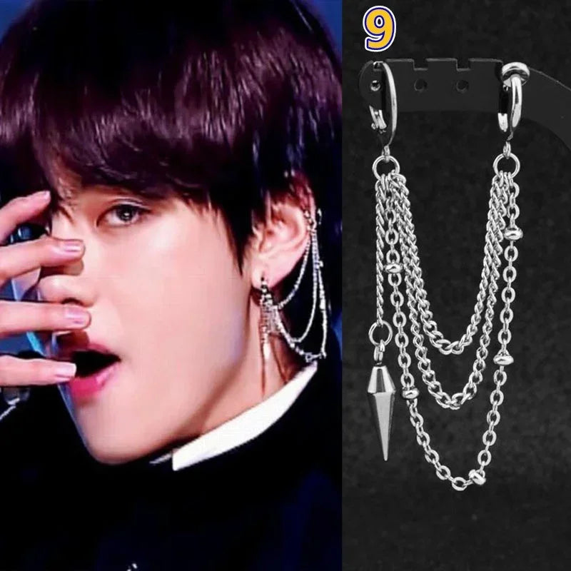 Bangtan Boys Long Tassel Stud Earrings Accessories