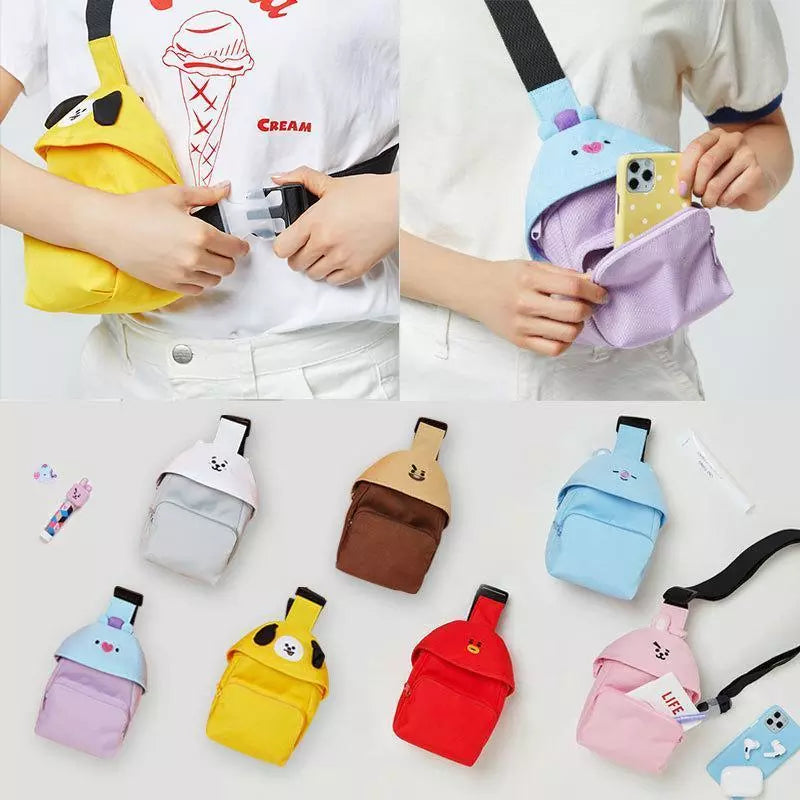 Bangtan21 Cute Cartoons Canvas Shoulder Messenger Bag