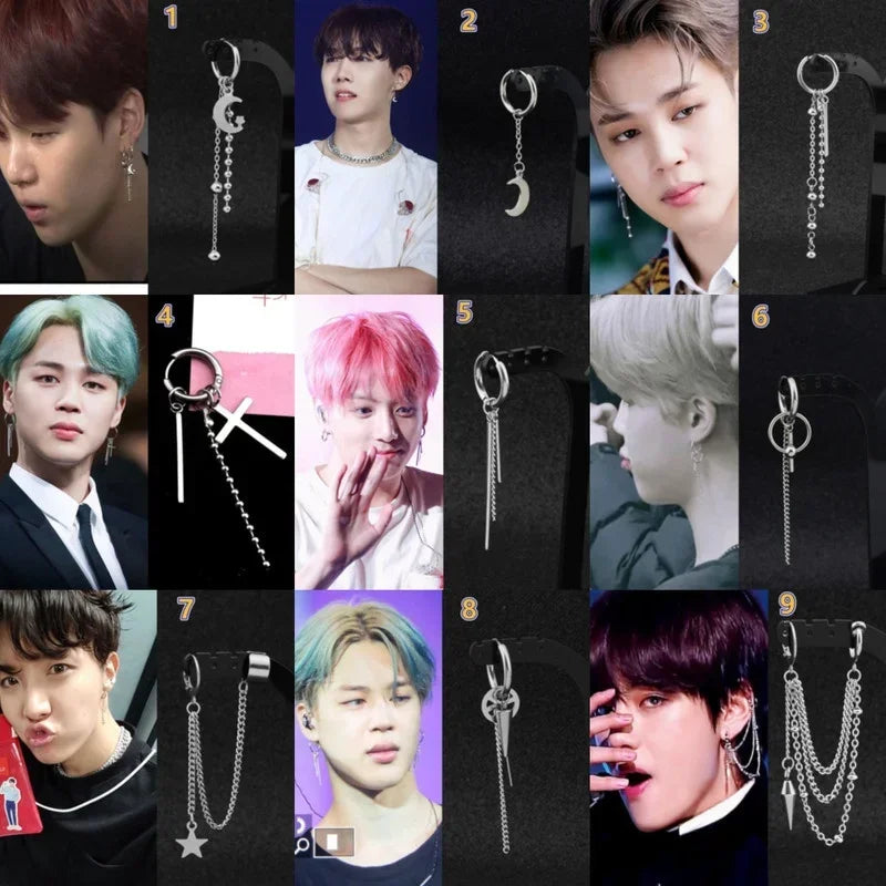 Bangtan Boys Long Tassel Stud Earrings Accessories