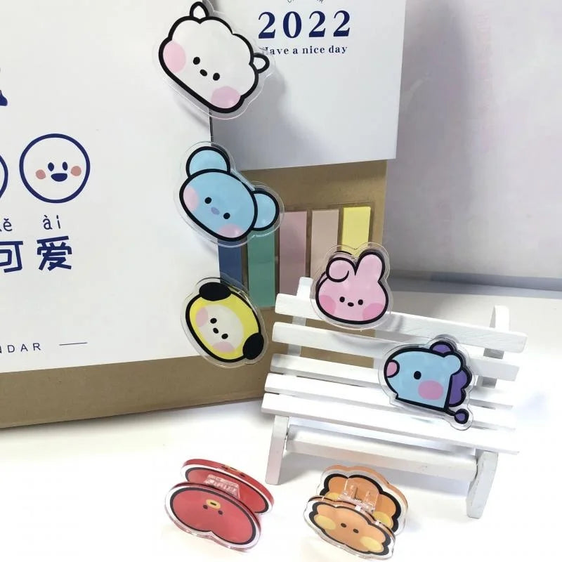 Bangtan21 Cute Acrylic Character Binder Clip