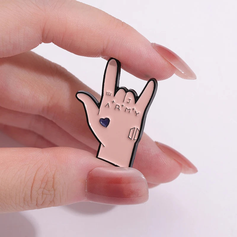 Bangtan Boys JK Hand Enamel Pin Brooch