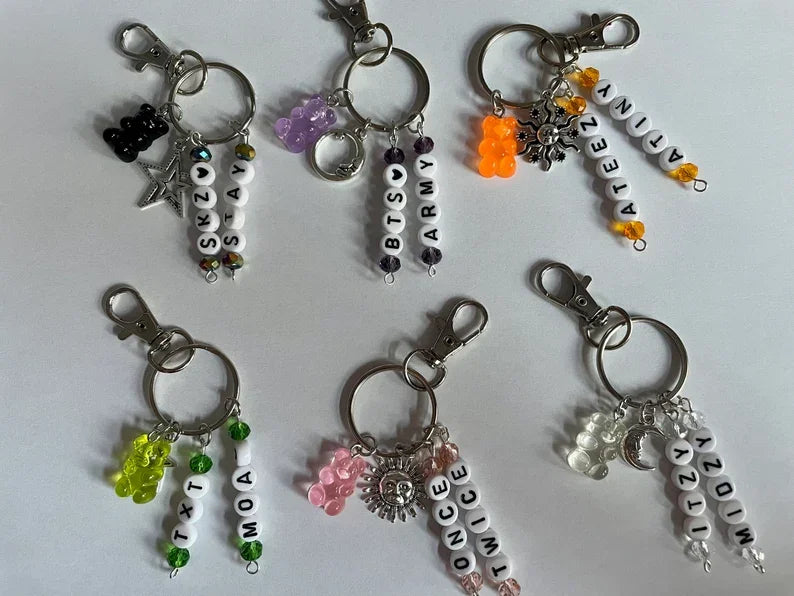 KPOP Names Bead Dangle Keychains