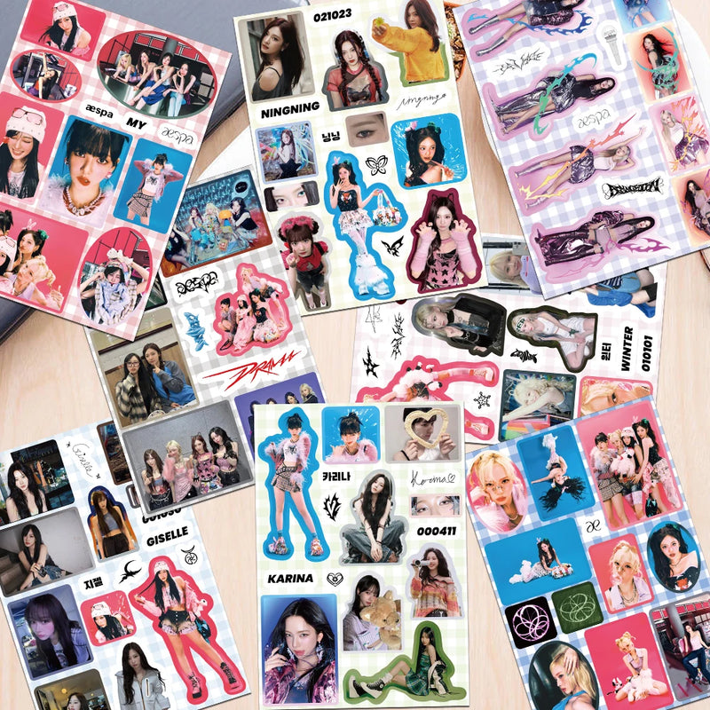 KPOP AESPA Cute Bottle Phone Sticker Collection