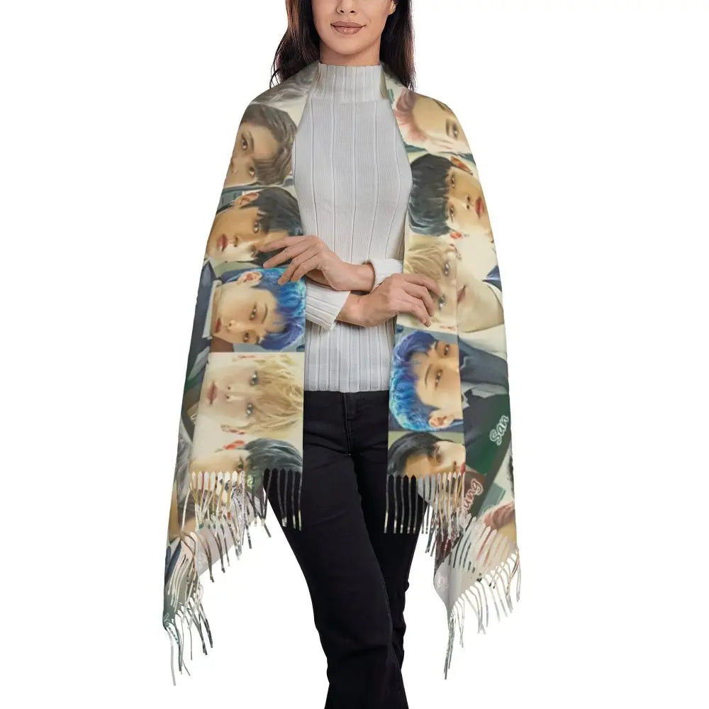 Printed Kpop ATEEZ Logo Scarf