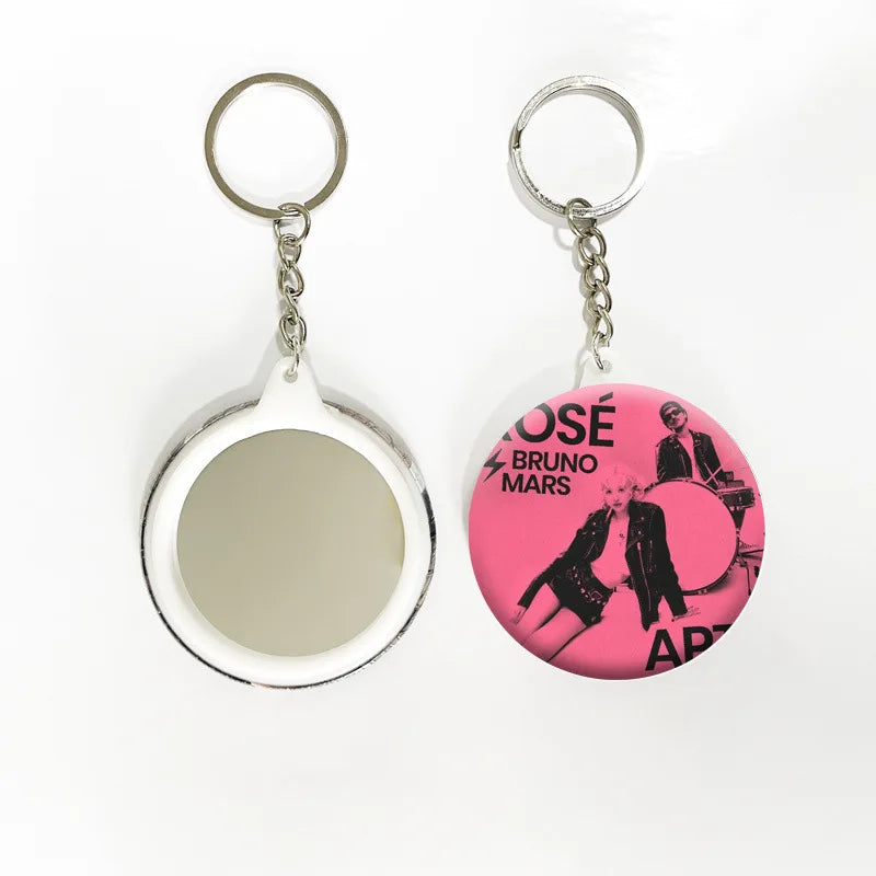 KPOP Rose APT Mirror Keychain Pin Badge