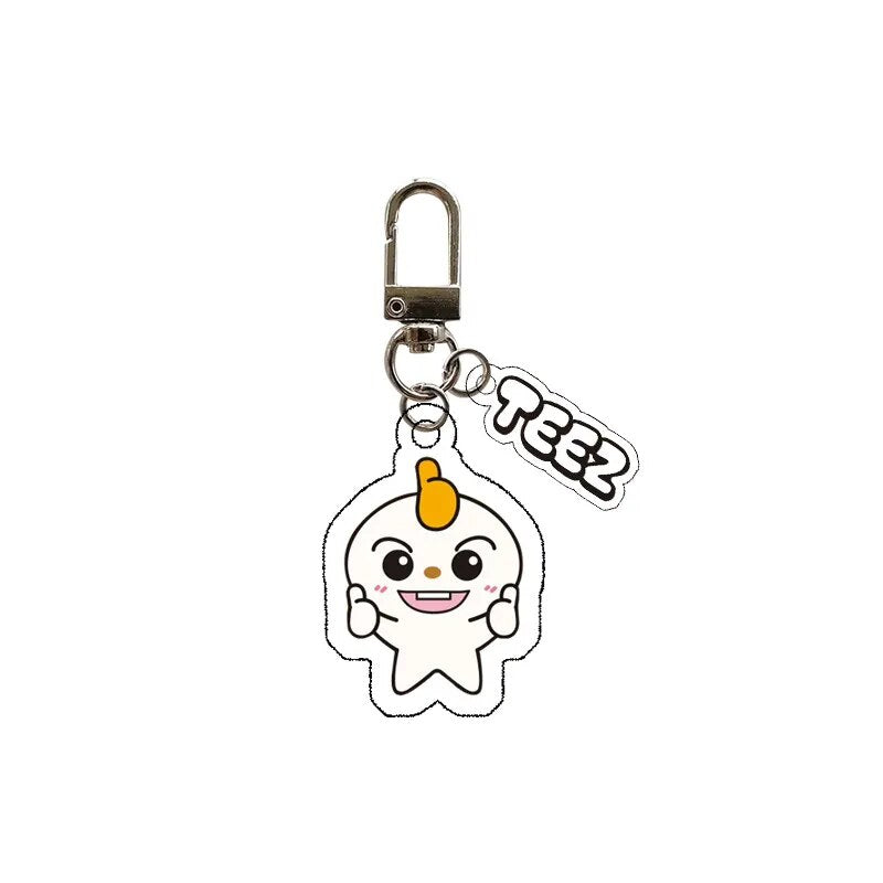 KPOP ATEEZ Cartoon Acrylic Keychain for Women Accessories
