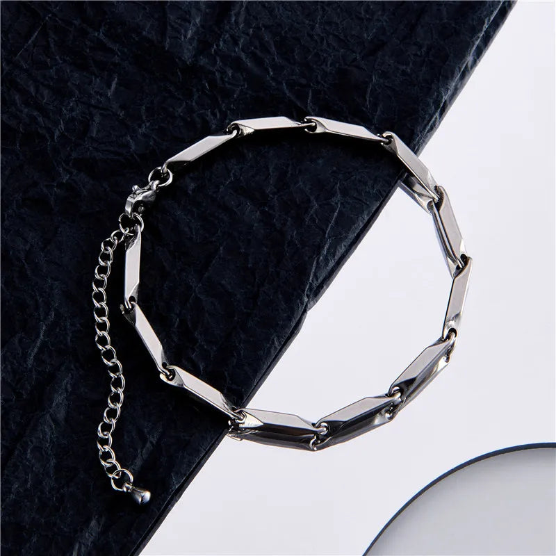 Armband aus Edelstahl mit Bambus-Twist-Kette