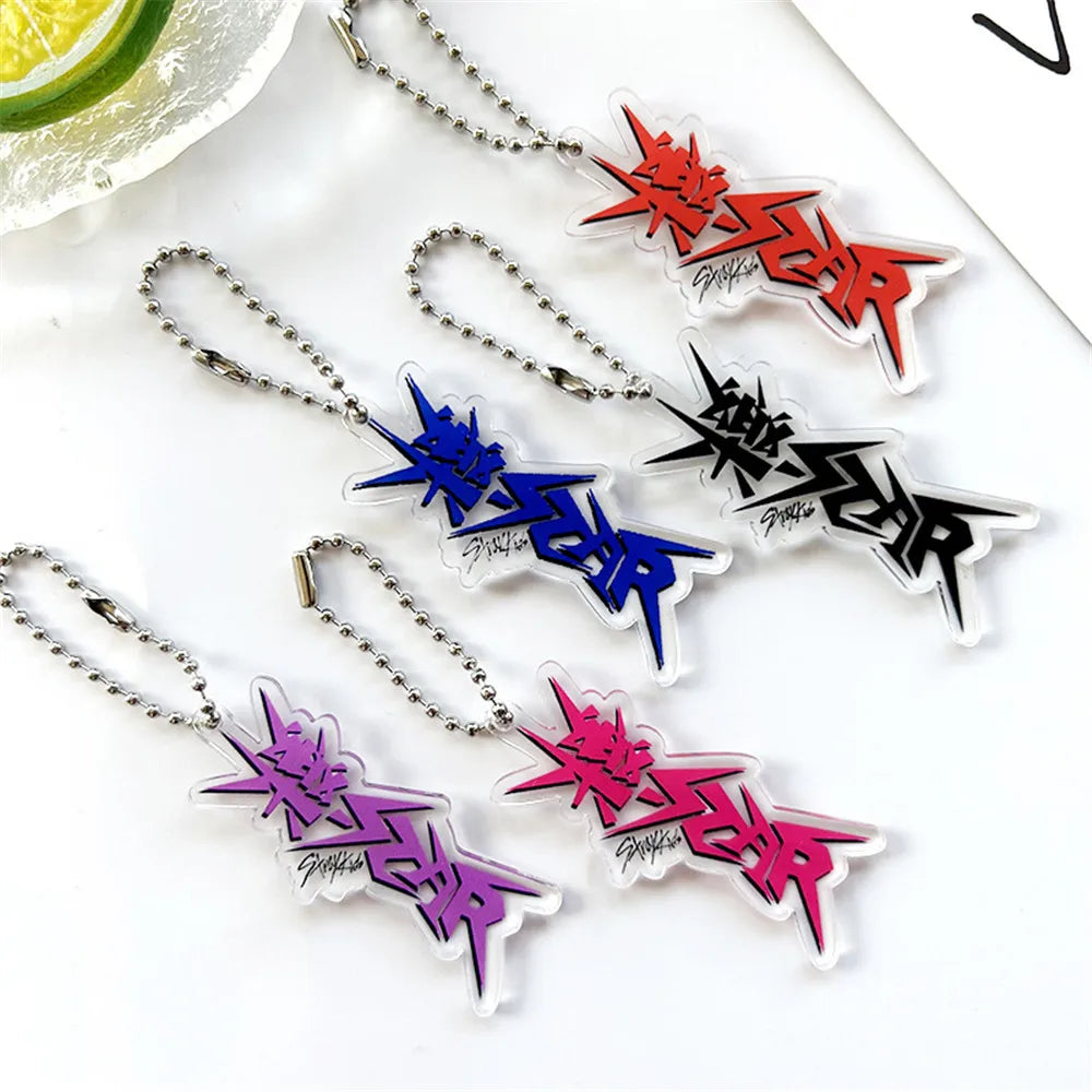 Kpop Stray Kids New Album Rockstar Key Rings Acessories