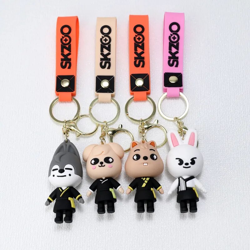 Kpop Stray Kids Mini-Figuren-Cartoon-Schlüsselanhänger