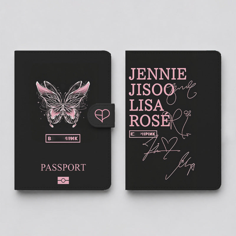 Black Pink Passport Holder Accessories