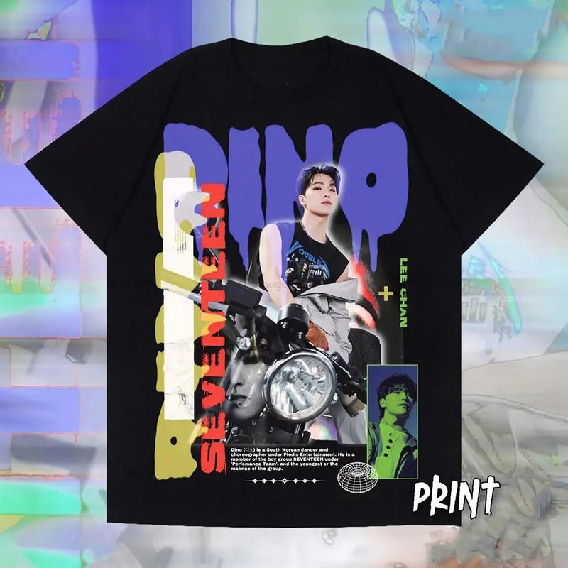 KPOP Seventeen Dino Black Shirt