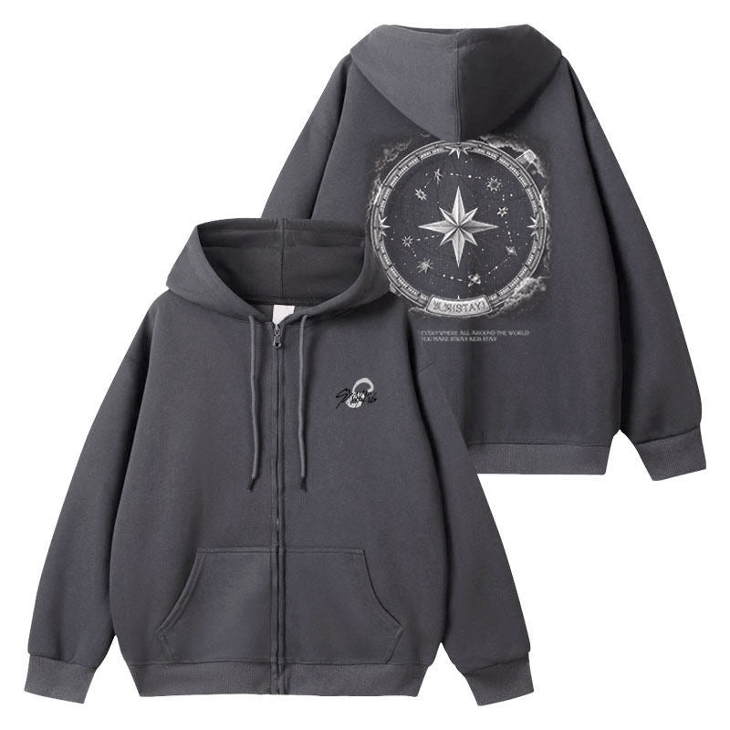 Stray Kids 8th Anniversary Zippered Hoodie Merch