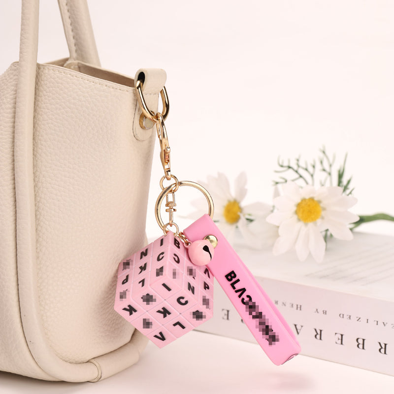 Black pink Cube Cute Keychain