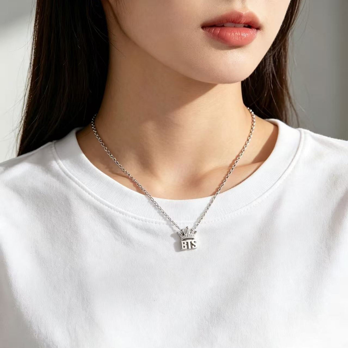 Bangtan Boys Crown Name Necklace Accessories