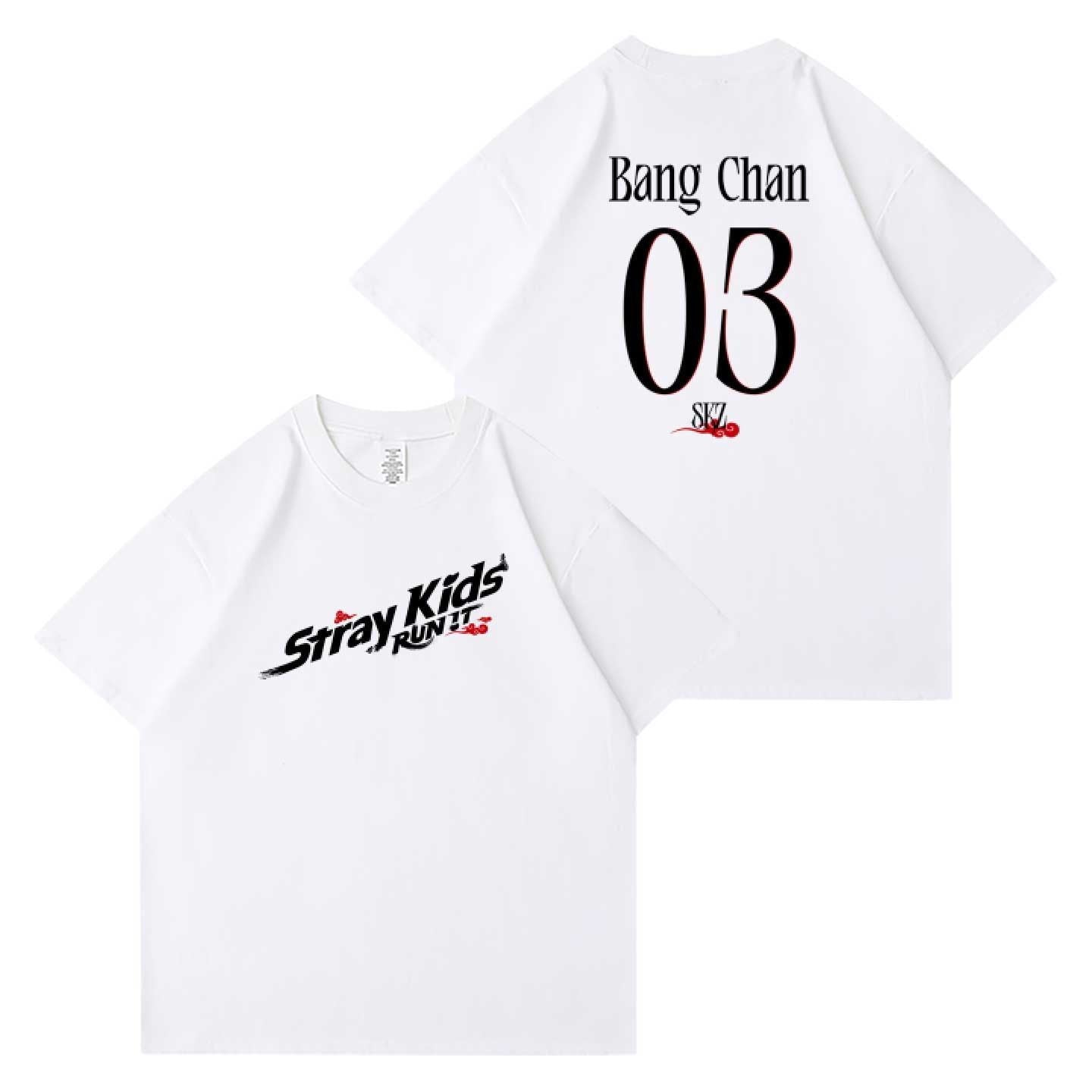 Straykids Run It Name White Shirt Merch