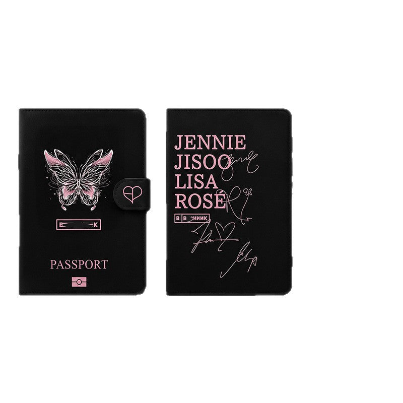 Black Pink Passport Holder Accessories