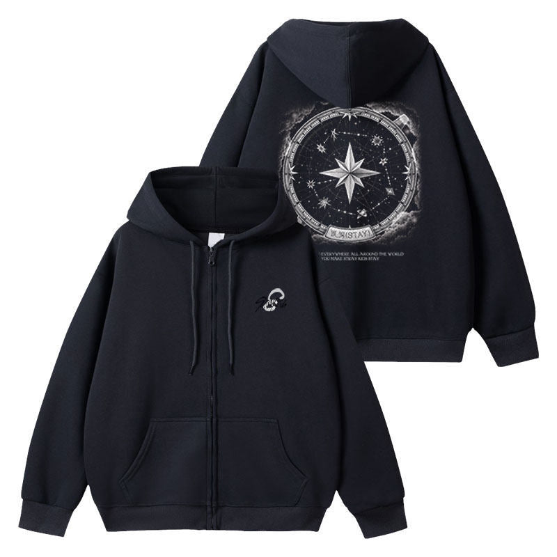Stray Kids 8th Anniversary Zippered Hoodie Merch
