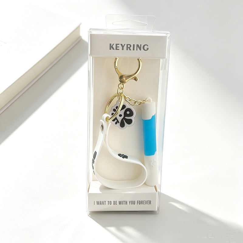 Cortis Cute White Blue Keychain Accessories